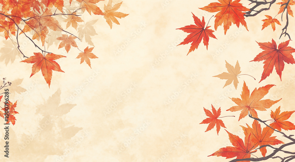 Warm Autumn Leaves Design with Blank Space for Custom Text Warm Autumn Leaves Design with Blank Space for Custom Text