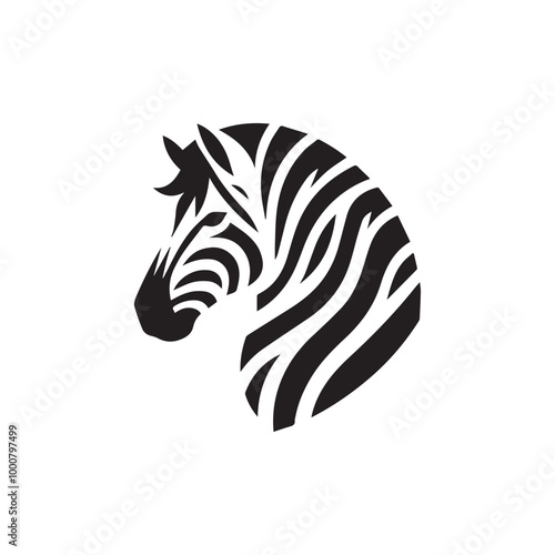 Minimalist zebra logo with white background