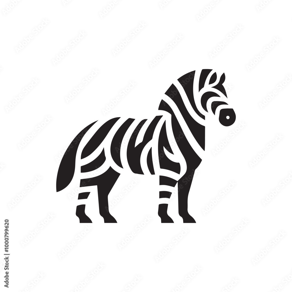 Fototapeta premium Minimalist zebra logo with white background