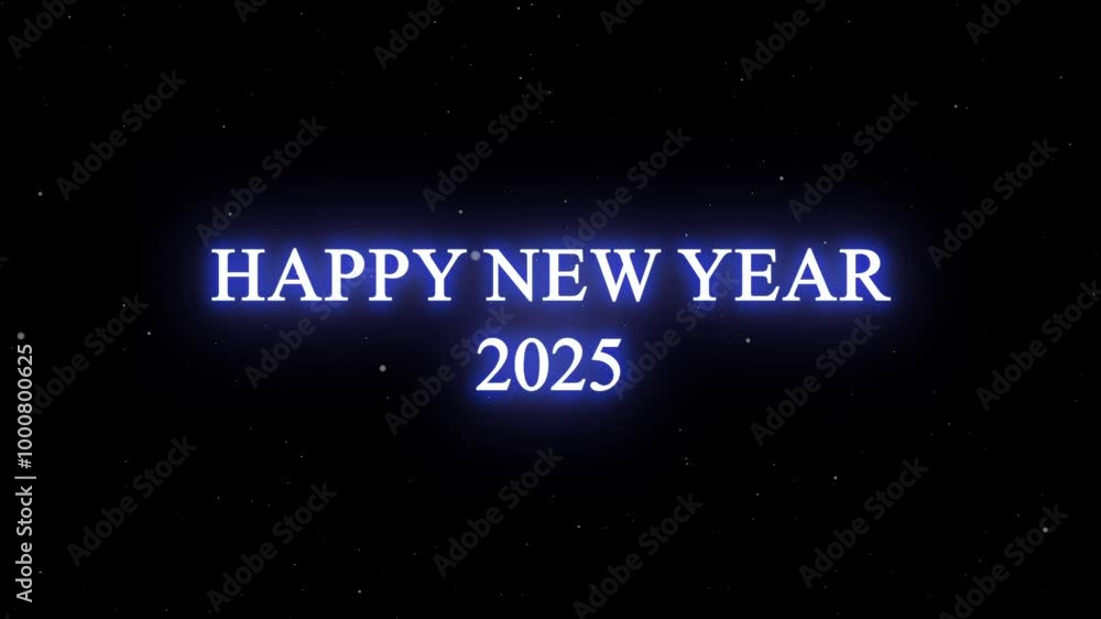 4K HD animation of happy new year 2025 on black background 4K HD animation of happy new year 2025 on black background