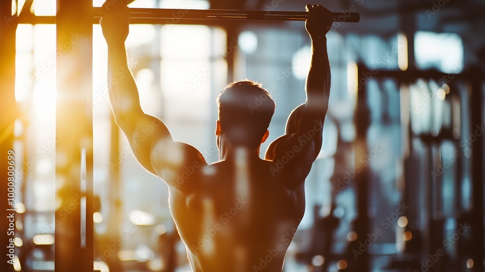 blurred silhouette of a person in the gym blurred silhouette of a person in the gym