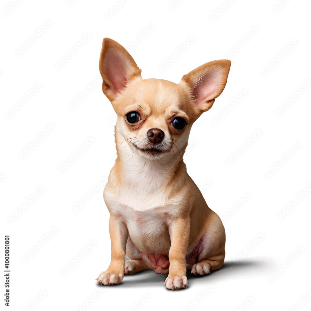 Cute chihuahua dog sitting on transparent background Cute chihuahua dog sitting on transparent background