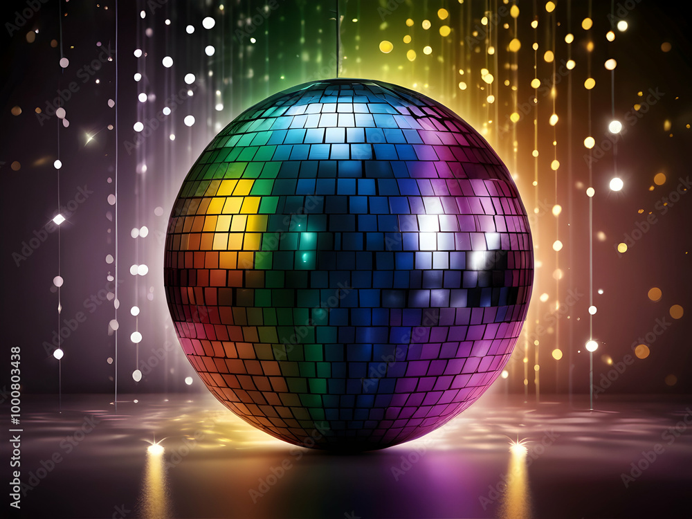 Obraz premium disco ball with lights,Ai generated 