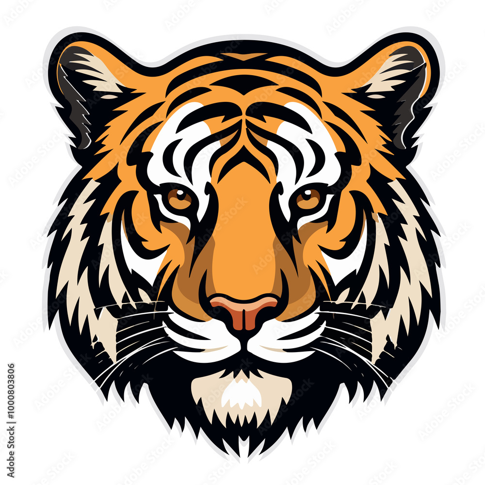 Tiger Head Vector – Fierce and Detailed Animal Illustration Tiger Head Vector – Fierce and Detailed Animal Illustration