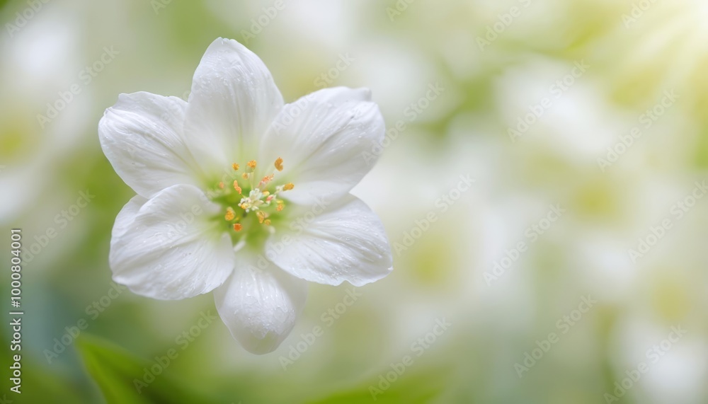 Elegance in bloom A single white flower in focus against a soft background Elegance in bloom A single white flower in focus against a soft background
