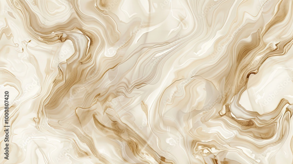 Beige wallpaper with marbled brown and cream ink offering a warm flowing abstract pattern Beige wallpaper with marbled brown and cream ink offering a warm flowing abstract pattern