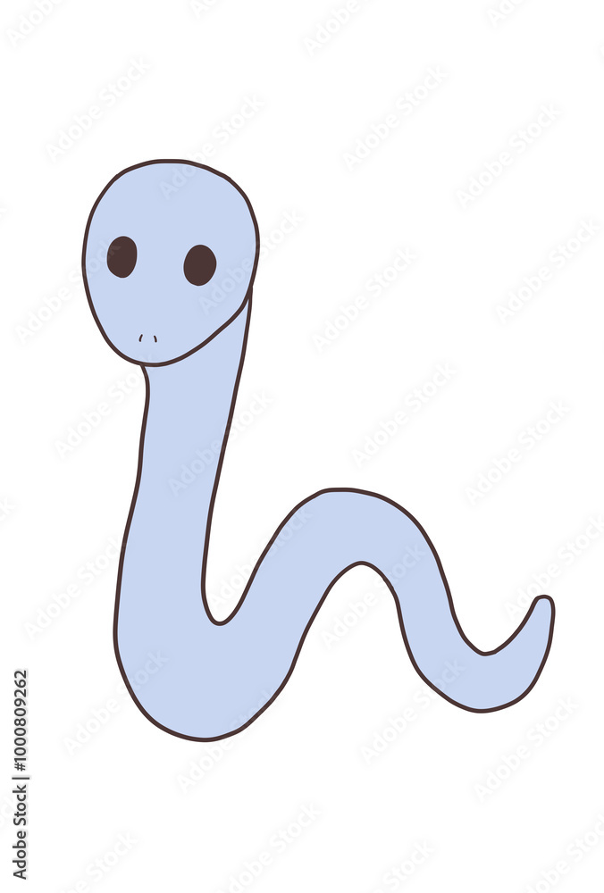 Fototapeta premium 蛇（青）