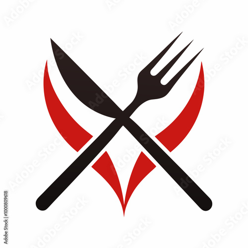 Fork and knife logo vector illustration on white background