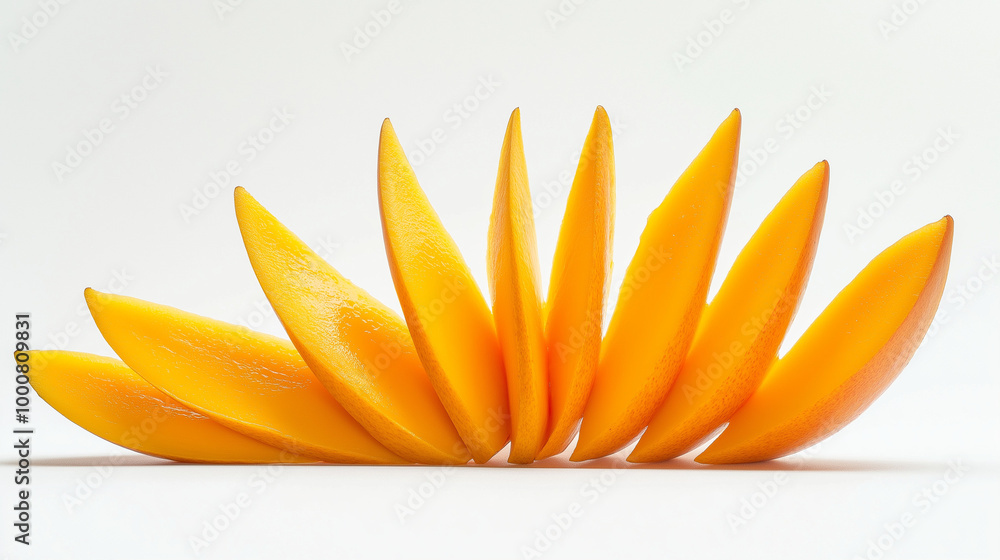 Sliced Mango in Artistic Arrangement Sliced Mango in Artistic Arrangement