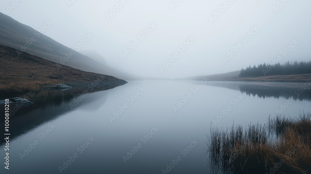 Fototapeta premium Foggy Mountain Lake