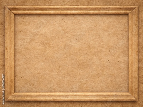 Close Up of Kraft Paper Cardboard Texture with Frame Showing Surface Details of Old Paper Material