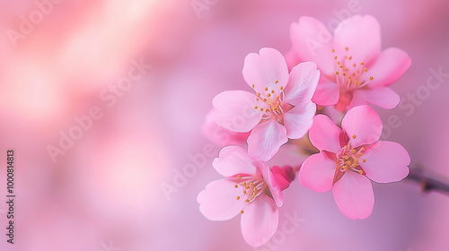 Pink Cherry Blossoms in Full Bloom