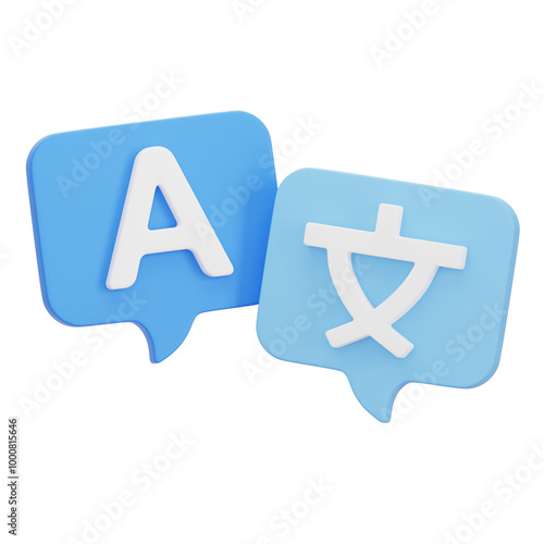 3d language translation icon