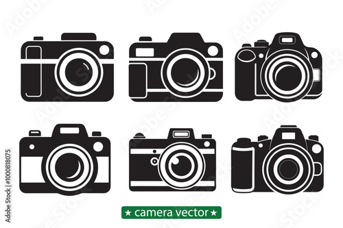 Camera Clipart for Creative Design Silhouette vector illustration.