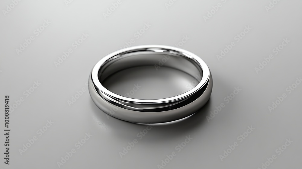 A simple silver band ring on a white background. A simple silver band ring on a white background.