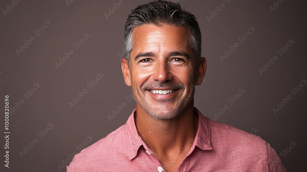 Obraz premium A man with gray hair and a beard smiles at the camera.