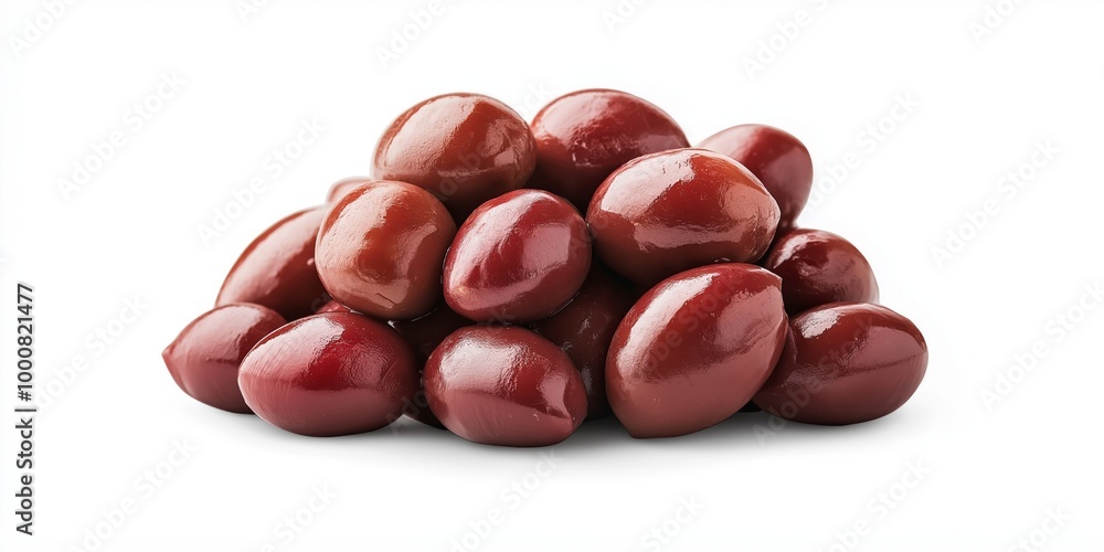 A close-up image of fresh, shiny Kalamata olives with rich maroon tones, capturing the natural texture and vibrancy of these Mediterranean fruits, perfect for food, nutrition, and culinary themes A close-up image of fresh, shiny Kalamata olives with rich maroon tones, capturing the natural texture and vibrancy of these Mediterranean fruits, perfect for food, nutrition, and culinary themes