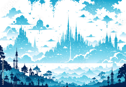 空に浮かぶ幻想都市