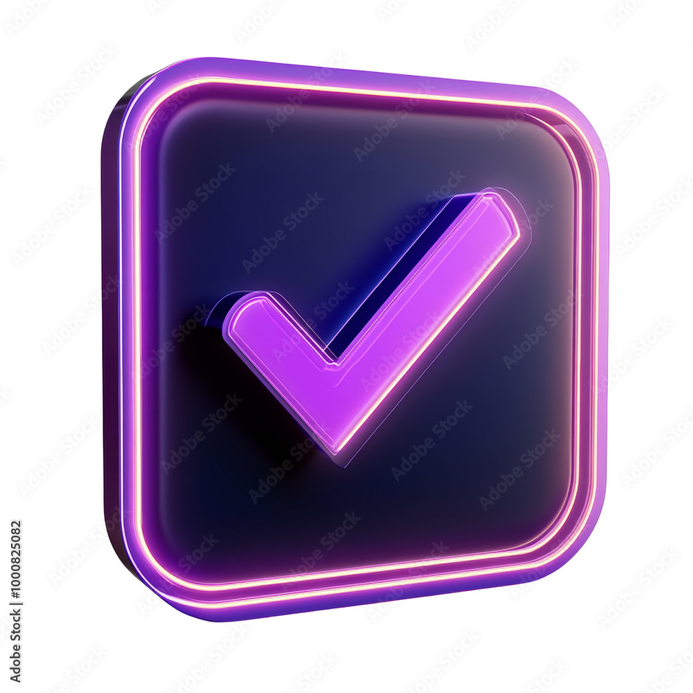 Shiny Purple 3D Checklist Icon Symbolizing Completion and Organization with Copy Space for Text on White Background Shiny Purple 3D Checklist Icon Symbolizing Completion and Organization with Copy Space for Text on White Background