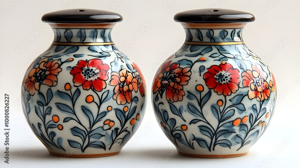 two vases with flowers and spices
two vases with flowers and spices