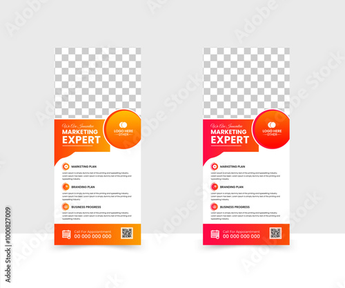 modern creative business roll up banner design template