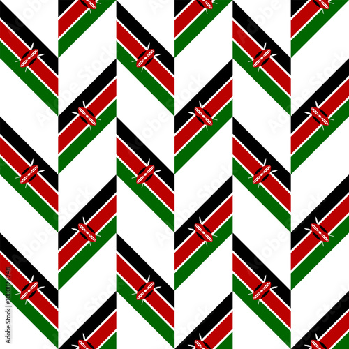 kenya flag pattern design. chevron background. vector illustration
