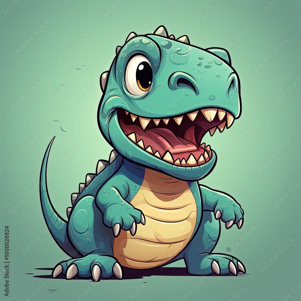 Obraz premium Charming and Colorful Dinosaur Characters in a Fun Minimalist Style Illustration