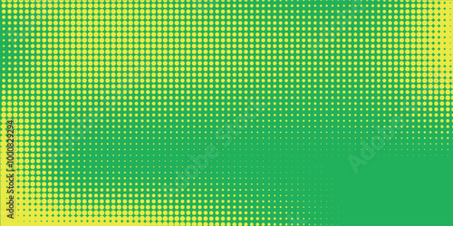 Dots halftone yellow green color pattern gradient texture background.