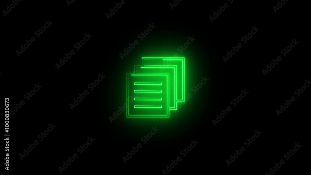 Bright neon new folder icon. Data Sharing Technology, Networked Folder System. Bright neon new folder icon. Data Sharing Technology, Networked Folder System.