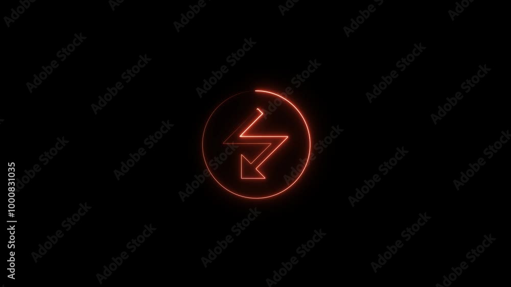 neon business arrow direction. Neon Arrow animation with curved arrow pointing down. neon business arrow direction. Neon Arrow animation with curved arrow pointing down.