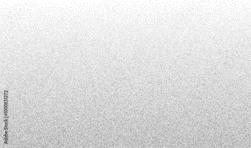 Minimalistic black and white grainy texture pattern with tiny dots creating a smooth gradient effect. Ideal for backgrounds, design elements, or texture overlays in digital and print projects