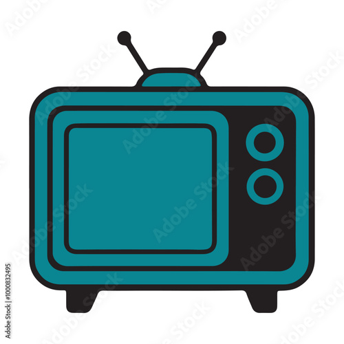 Television icon vector art illustration.