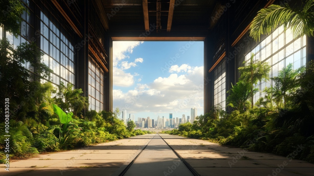 custom made wallpaper toronto digitalUrban Jungle Nature Overtakes Industrial Building