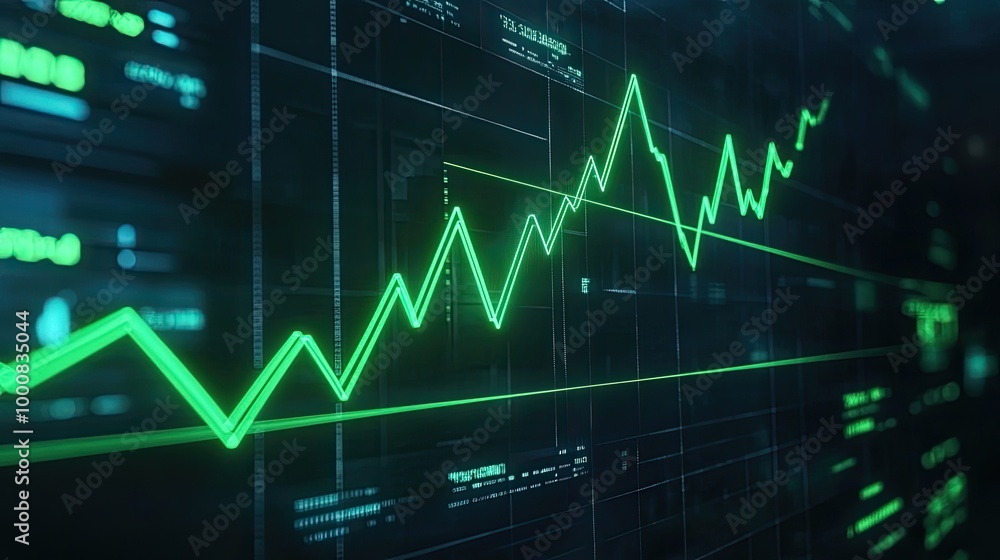 A trading interface showing a green arrow pushing upward past a trendline, with clear technical indicators like RSI confirming the move. A trading interface showing a green arrow pushing upward past a trendline, with clear technical indicators like RSI confirming the move.
