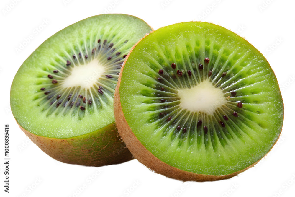 A sliced kiwi isolated on transparent background A sliced kiwi isolated on transparent background