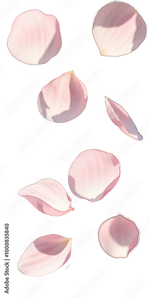 Pink petals floating in the air png isolate background Pink petals floating in the air png isolate background