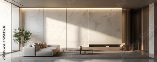 Wallpaper Mural Beautiful Luxury Interior Mockup | Vertical Empty Poster Display in Modern Room | Elegant, Stylish Wall Decor Template for Design & Art Presentation Torontodigital.ca