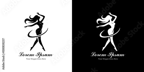 Logo design in the shape of a dancing woman