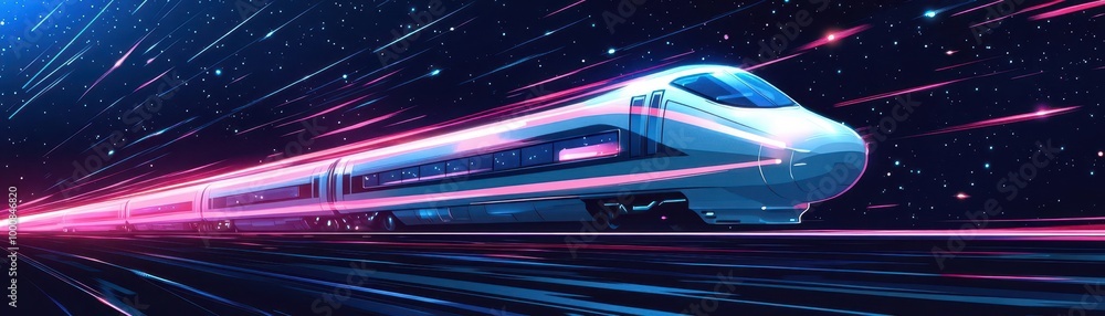 Futuristic train in motion, colorful speed effect. Futuristic train in motion, colorful speed effect.