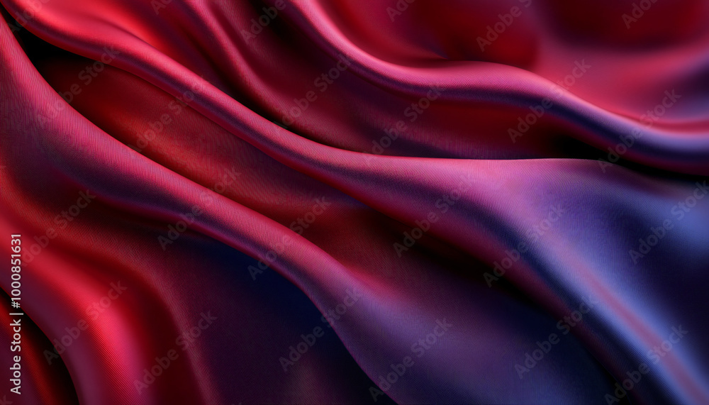 Close-up of flowing, luxurious silk fabric in rich colors like deep red or royal blue, creating a smooth and elegant texture Close-up of flowing, luxurious silk fabric in rich colors like deep red or royal blue, creating a smooth and elegant texture