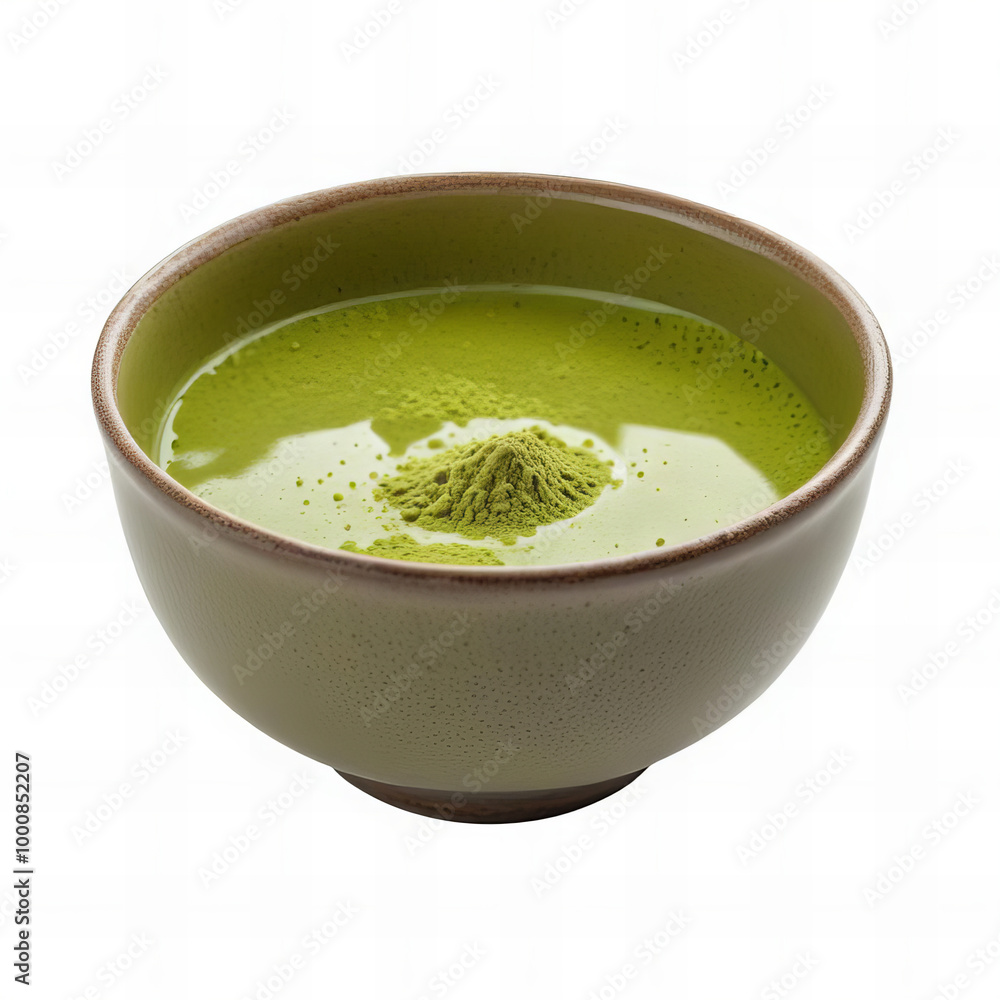 Bowl of Fresh Green Matcha Tea Bowl of Fresh Green Matcha Tea