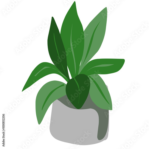 Houseplants flowerpots isolated icons vector illustration. Decorative home plants, botanical icons and stickers. Flower pots and kitchen herbs, hanging plants, floral decorations collection.
