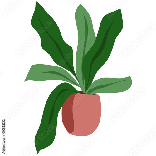 Houseplants flowerpots isolated icons vector illustration. Decorative home plants, botanical icons and stickers. Flower pots and kitchen herbs, hanging plants, floral decorations collection.