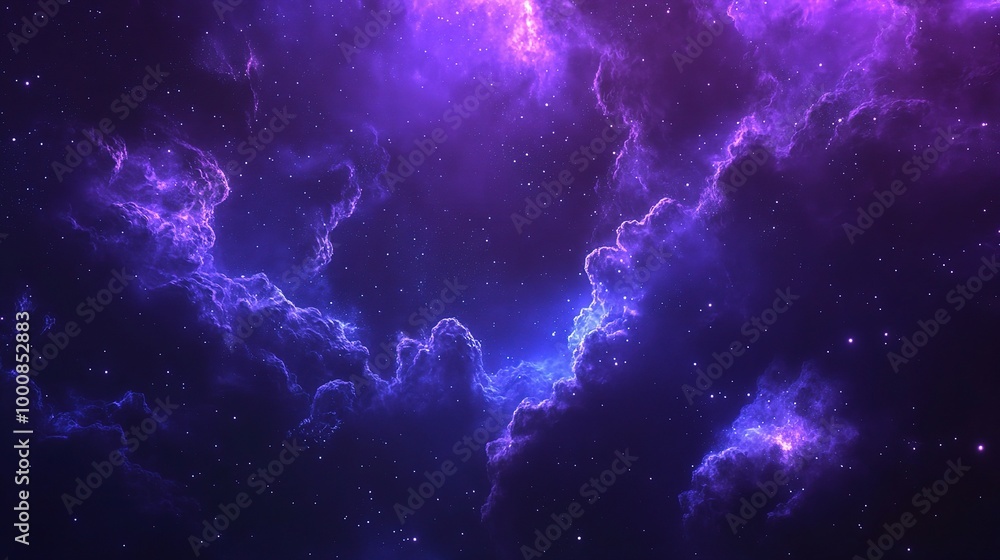 Fototapeta premium Vibrant Purple and Blue Cosmic Cloud Background