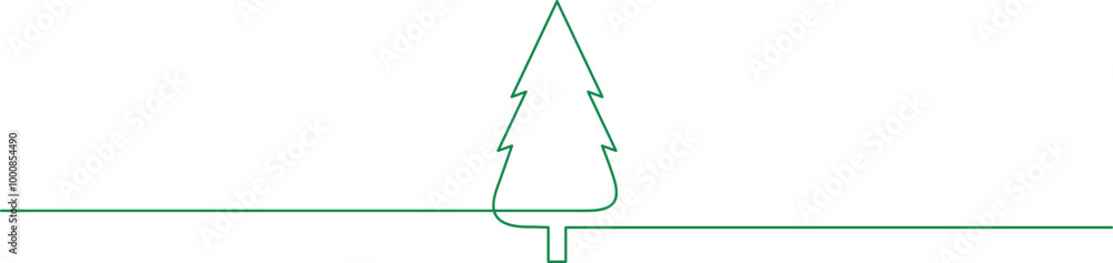 Christmas Tree Doodle Line Contour Drawing Christmas Tree Doodle Line Contour Drawing
