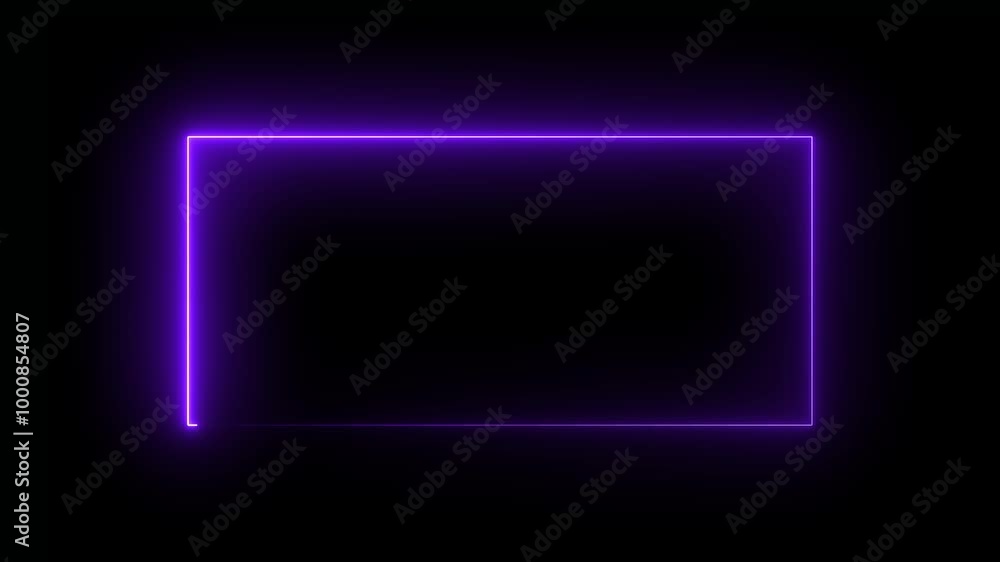 Neon abstract rectangle shape line animation 4k video. Neon abstract rectangle shape line animation 4k video.
