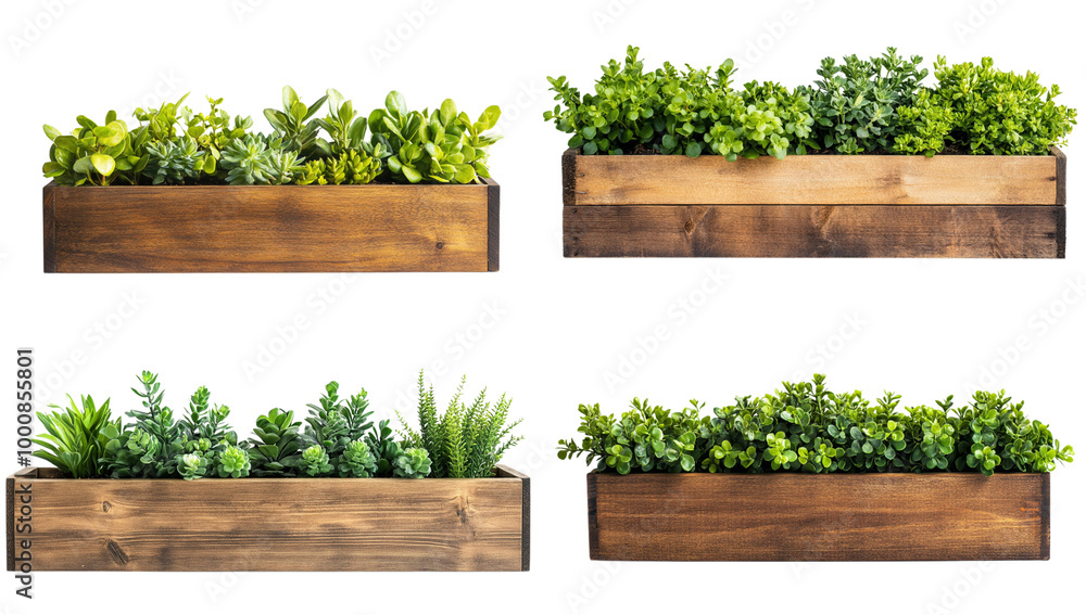 Wooden Pot with Balcony Flowers PNG on Transparent White Background Wooden Pot with Balcony Flowers PNG on Transparent White Background