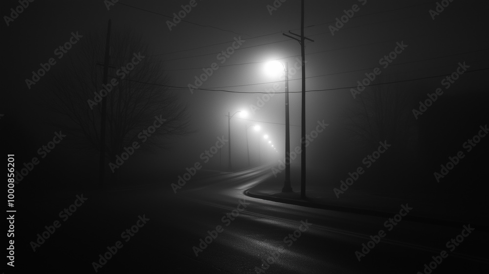 © ABX - Curving Road with Misty Lamps