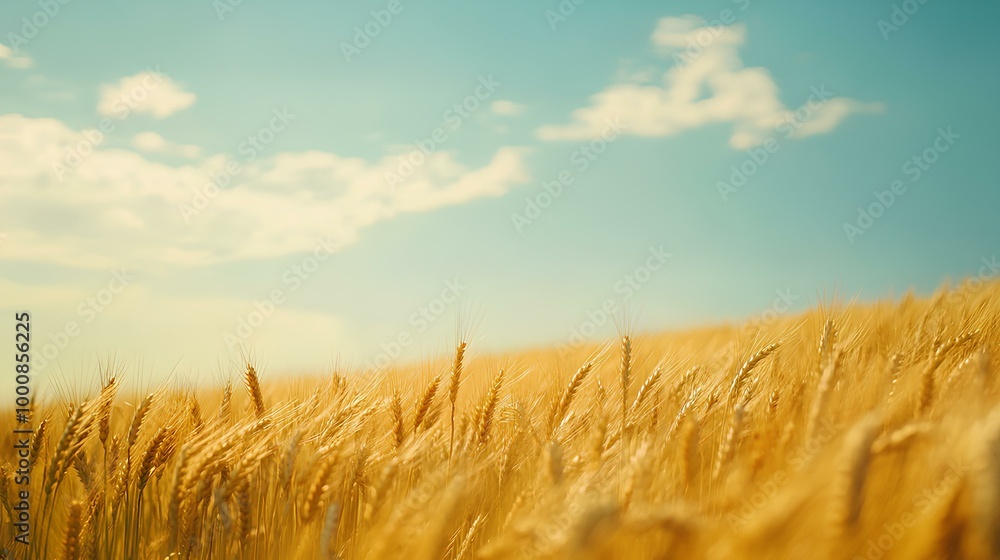 A serene wheat field under a blue sky, gently swaying with the breeze, reflecting a tranquil rural landscape. A serene wheat field under a blue sky, gently swaying with the breeze, reflecting a tranquil rural landscape.