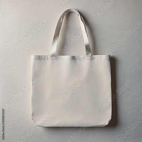 Blank White fabric tote bag with handle mockup canvas.Reusable eco friendly shopping bag to branding